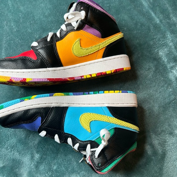 Colorful Air Jordan 1 Mid Sneakers - Picture 3 of 7